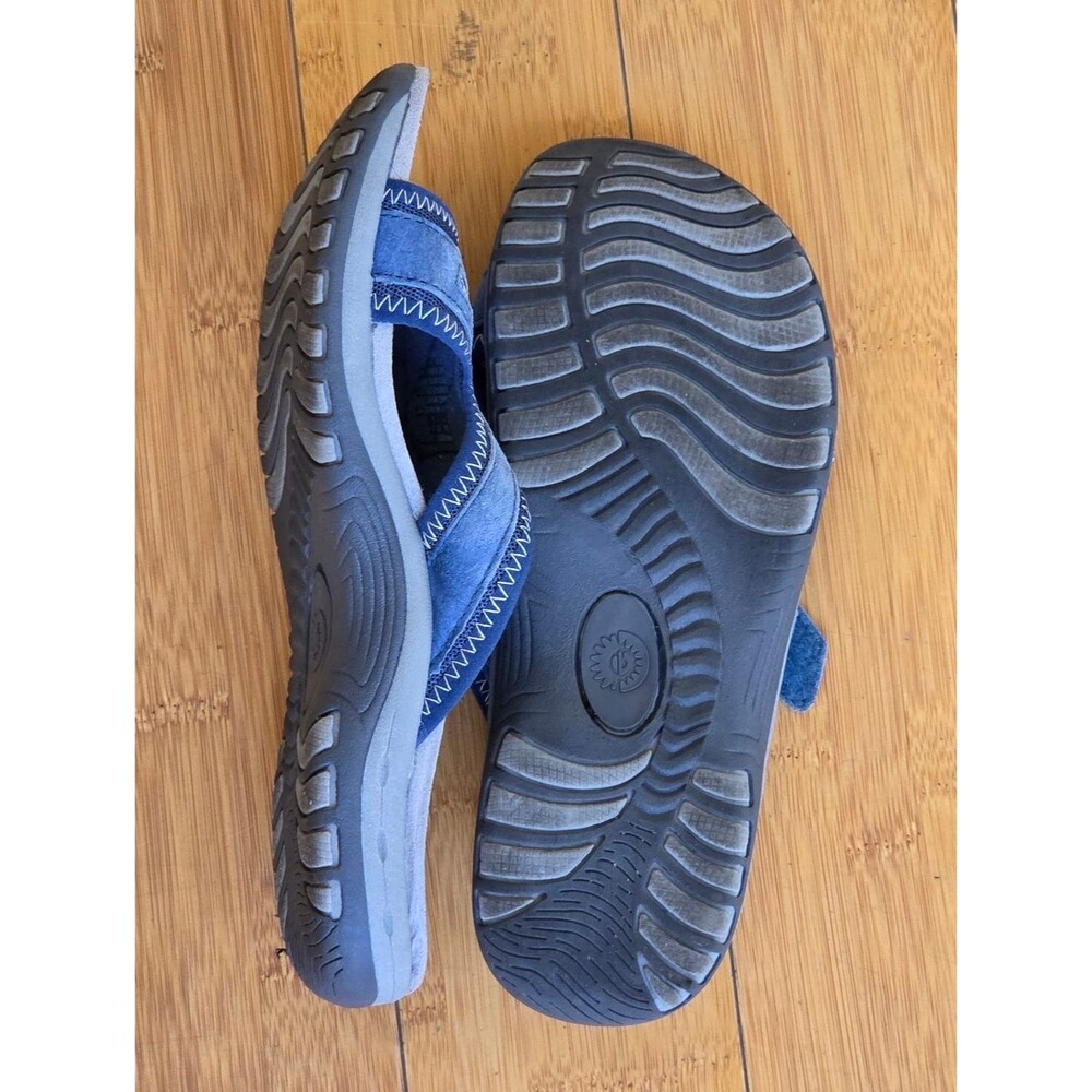 Earth Spirit Comfort Sandals Blue Leather Slides Gelron Cushion 7 - Picture 6 of 15